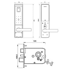 Khóa điện tử vân tay Hafele EL9000-TCS Màu xám 912.05.360