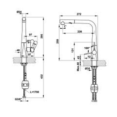 Vòi rửa chén Häfele Hydros HT20-CH1P259 570.82.210