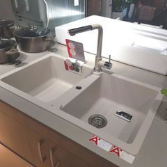 Chậu đá Hafele 860mm HS19-GEN2S90 570.36.400 màu kem