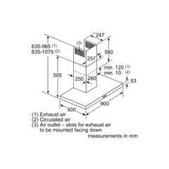 Máy hút mùi gắn tường Bosch 90cm DWB97DM50B Series 4