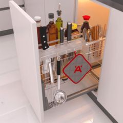 Rổ kéo để dao thớt, chai lọ Cucina 200mm Inox 304 549.20.011