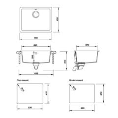 Chậu đá Hafele HS19-GEN1S60 màu đen 570.35.330