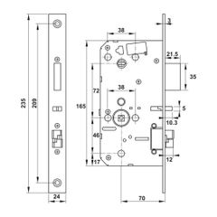 Khóa điện tử Hafele PP9000 Màu đồng bóng 912.05.692