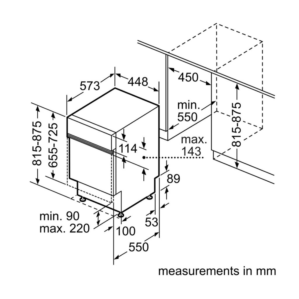Máy Rửa Bát Bán Âm - 45CM Bosch SPI2HKS59E Series 4