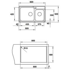 Chậu rửa chén Blanco 820mm 570.27.189