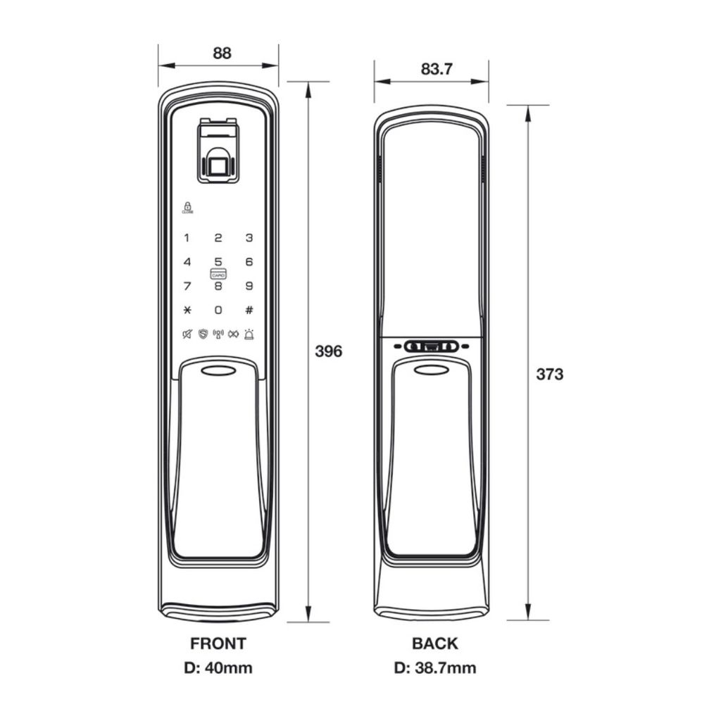 Khóa điện tử vân tay Hafele EL9500-TCS 912.05.315 Màu Xám