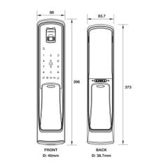 Khóa điện tử vân tay Hafele EL9500-TCS 912.05.315 Màu Xám