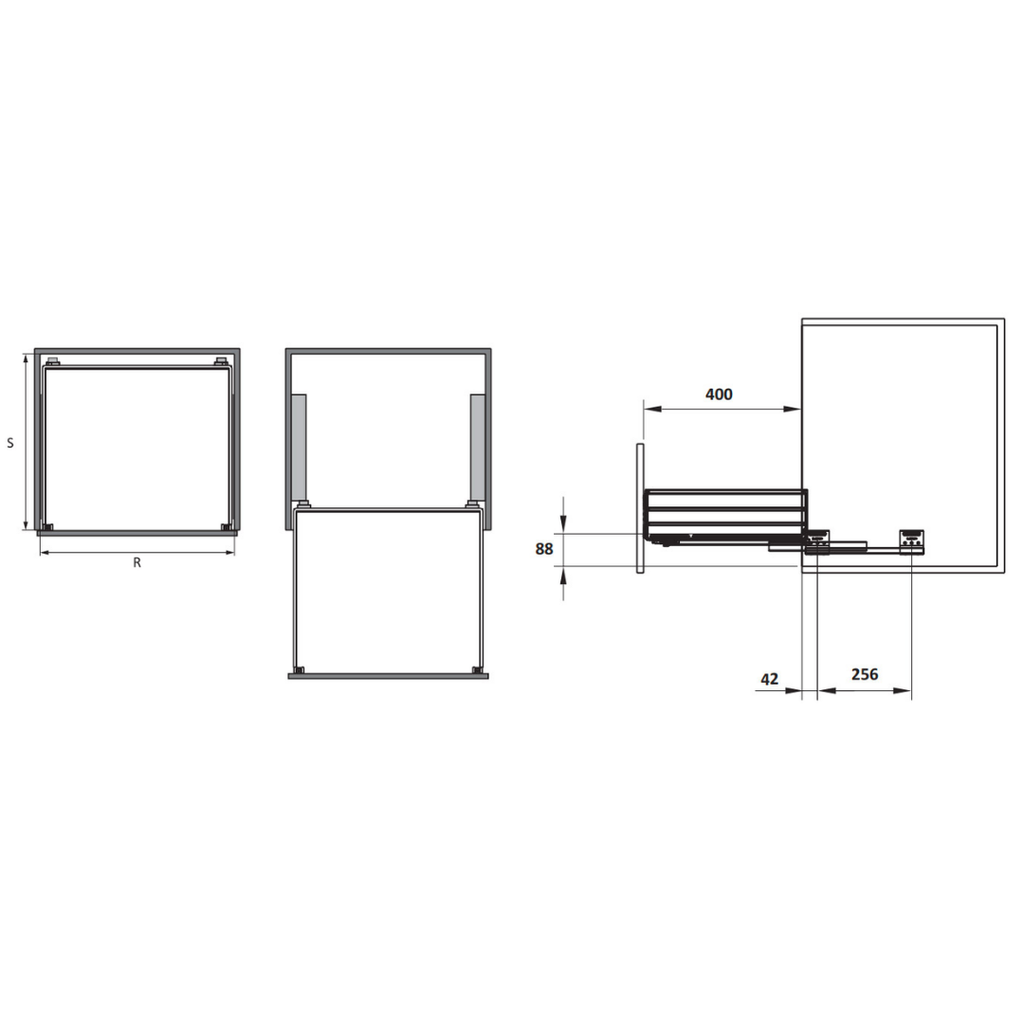 Rổ kéo để xoong nồi Cucina 900mm Inox 304 549.08.028