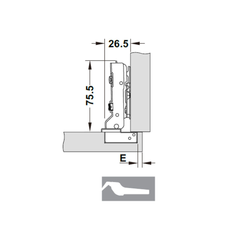 Bản lề thép giảm chấn Cucina Mạ niken sáng - Trùm nữa 334.00.062