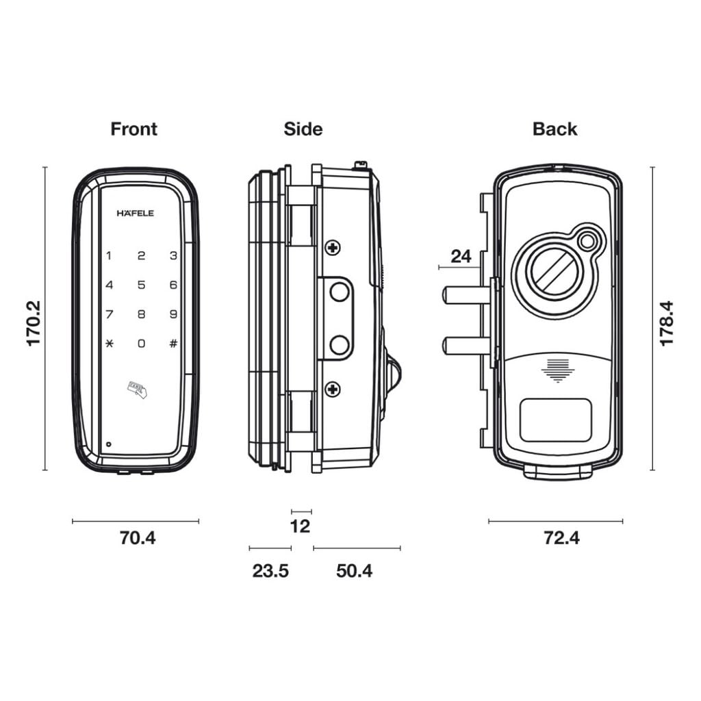 Khóa điện tử Hafele ER4400 TCR (Remote) 912.05.701