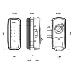 Khóa điện tử Hafele ER4400 TCR (Remote) 912.05.701