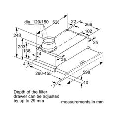 Máy hút mùi âm tủ Bosch 60cm DFM063W56B Serie 2