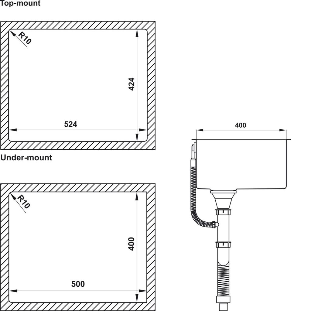 Chậu rửa chén Hafele 540mm HS21-SSN1S60 567.96.300