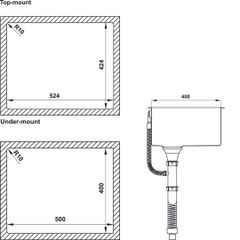 Chậu rửa chén Hafele 540mm HS21-SSN1S60 567.96.300