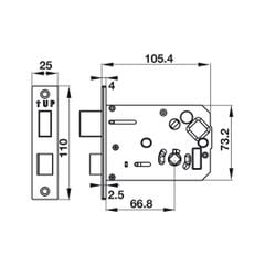 Khóa điện tử Häfele DL7900-TCB - thân nhỏ màu vàng 912.05.649