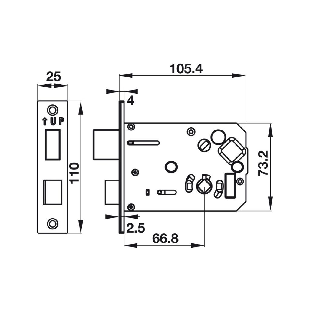 Khóa điện tử Häfele DL7900-TCB thân nhỏ màu vàng hồng 912.05.652