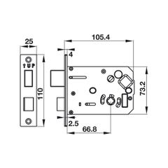 Khóa điện tử Häfele DL7900-TCB thân nhỏ màu vàng hồng 912.05.652