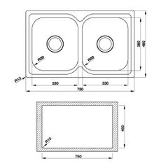 Chậu rửa chén Hafele 780mm HS19-SSN2R90 567.23.010