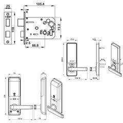Khóa điện tử Hafele EL7000-TC 912.05.495 Thân khoá nhỏ