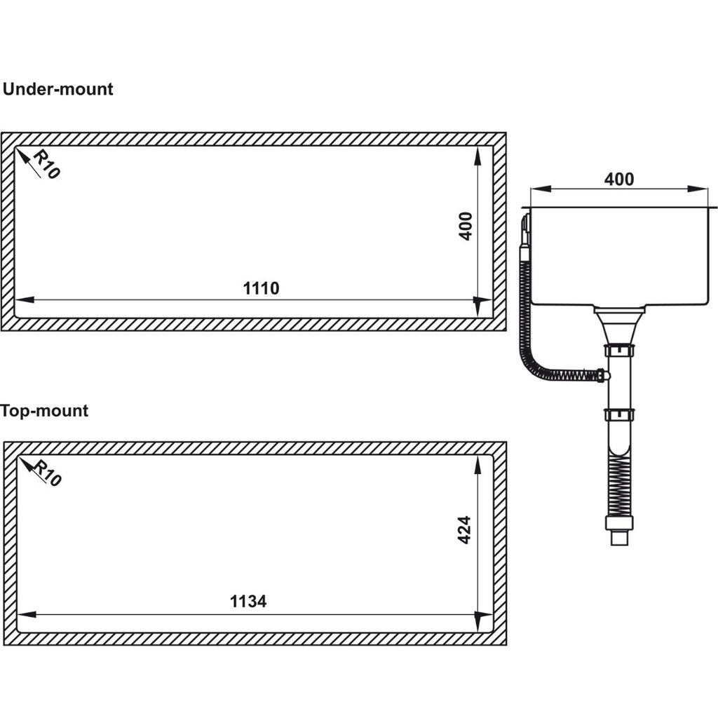 Chậu rửa chén Hafele 1150mm HS21-SSD2S90L 567.94.050