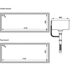 Chậu rửa chén Hafele 1150mm HS21-SSD2S90L 567.94.050