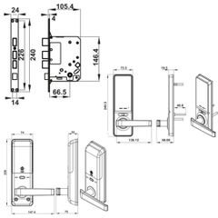 Khóa điện tử Hafele EL7000-TC 912.05.496 Thân khoá lớn