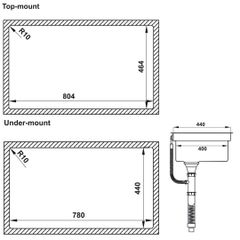 Chậu rửa chén Hafele 820mm HS21-SSN1S90 567.94.020