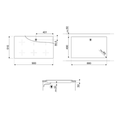 Bếp từ 6 vùng nấu Smeg SIM693WLDR 535.64.169