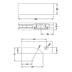 Kẹp kính dưới Häfele inox bóng 981.00.654