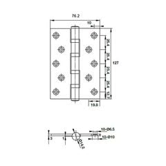 Bản lề lá Hafele 4 vòng bi 127x76x3mm 489.05.027