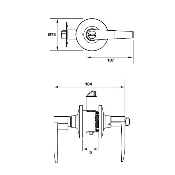 Khoá tròn gạt DIY Hafele màu đồng bóng 489.10.171