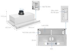 Máy hút mùi âm tủ Hafele 70cm HH-S70A 533.89.031