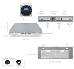 Máy hút mùi âm tủ Hafele 80cm HH-BI79A 533.80.038