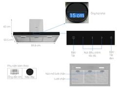 Máy hút mùi áp tường Bosch 90cm DWBM98G50B Series 4