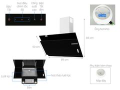 Máy hút mùi áp tường Bosch 89cm DWK97JM60