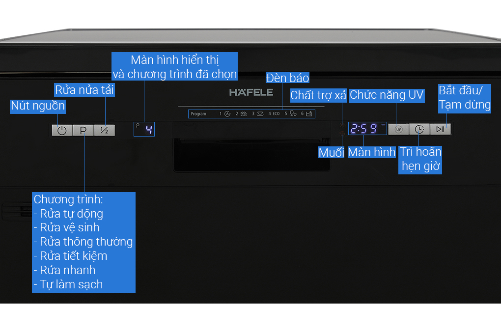 Máy rửa chén độc lập Hafele HDW-F601B 535.29.670