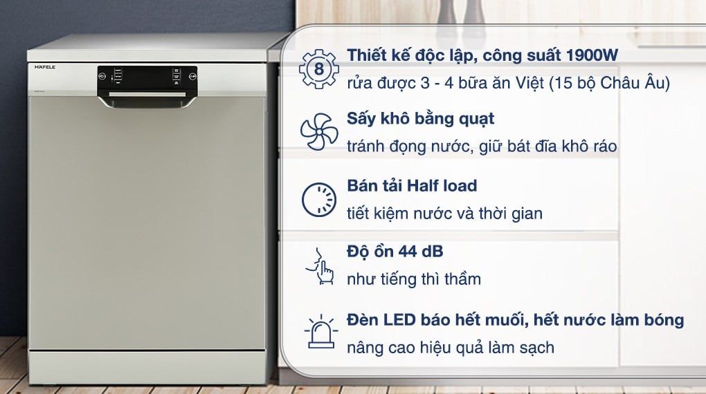 Máy rửa chén độc lập Häfele HDW-F60C 533.23.200