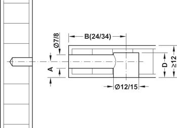 Ốc liên kết cho gỗ dày Từ 15mm Hafele 262.26.532