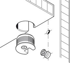 Vỏ nối Rafix 20 không vành cho lắp bằng mặt, nhựa, với cơ cấu siết màu trắng Hafele 263.50.705