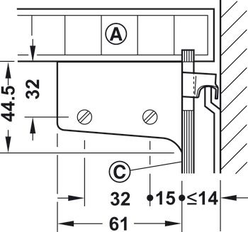 Bas treo tủ bếp Hafele 290.00.740
