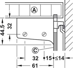 Bas treo tủ bếp Hafele 290.00.740