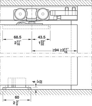 Bánh xe trượt kính bên phải 941.02.023