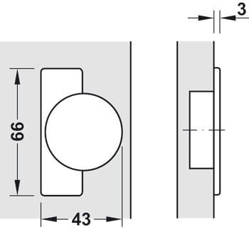 Bản lề Hafele cho gỗ dày 25mm Trùm nửa 311.81.502