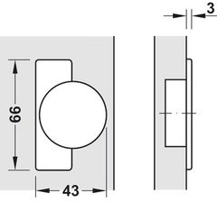 Bản lề Hafele cho gỗ dày 25mm Trùm nửa 311.81.502