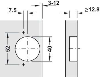 Bản lề Hafele cho gỗ dày 25mm Trùm nửa 311.81.502