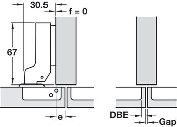 Bản lề giảm chấn Hafele Màu đen - Trùm nửa 315.20.751