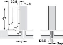 Bản lề giảm chấn Hafele Màu đen - Trùm nửa 315.20.751