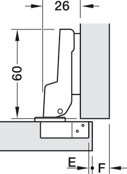 Bản lề bật Hafele loại trùm nửa - Không giảm chấn 311.88.531