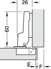 Bản lề bật Hafele loại trùm nửa - Không giảm chấn 311.88.531