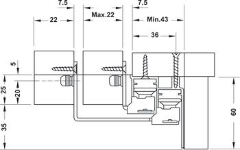 Phụ kiện cửa trượt 3 cánh Hafele 406.78.037